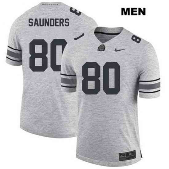C.J. Saunders Ohio State Buckeyes Stitched Authentic Mens  80 Nike Gray College Football Jersey Jersey